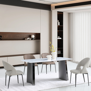 饭桌轻奢风格 欧式 大理石奢石餐桌微晶石超晶石广东佛山铂金钻意式