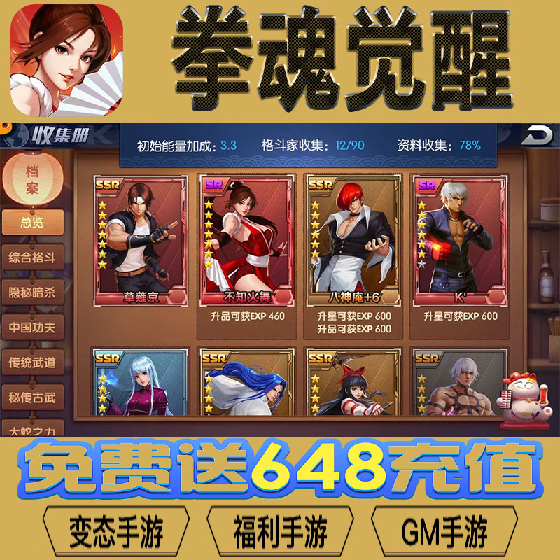 拳魂觉醒手游gm后台vip无限资源礼包兑换码满级自用号后台