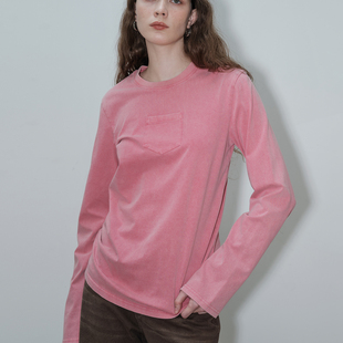 上衣 T恤痞老板中长款 离森美式 复古重酵洗做旧纯棉圆领长袖