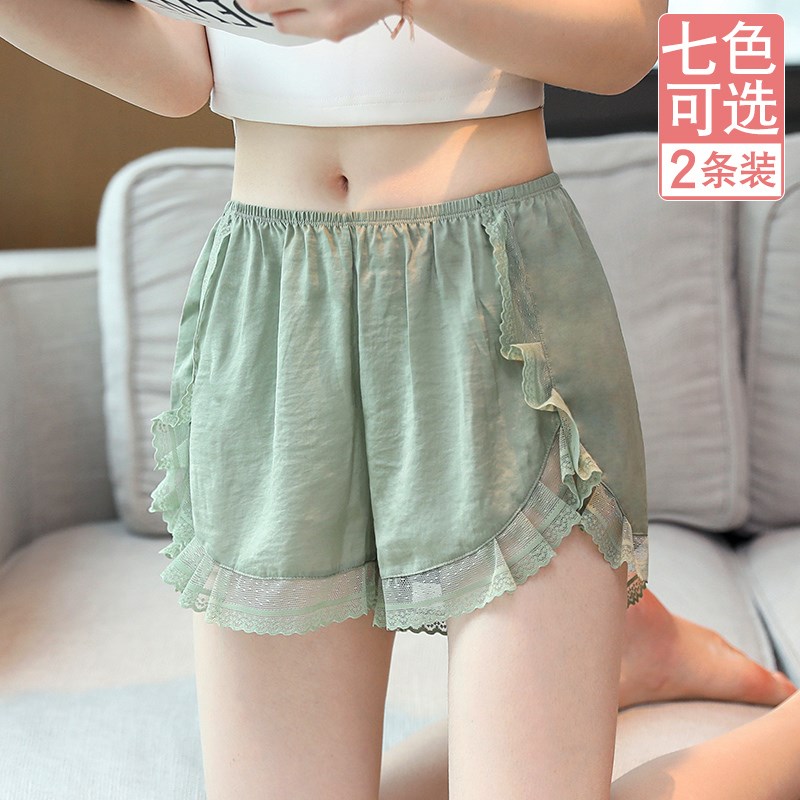 jk安全裤女防走光夏季薄款蕾丝打底裤宽松不卷边保险裤居家短裤