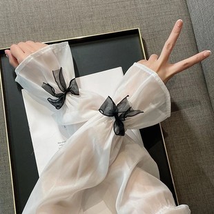 寬松遮陽薄款 夏季 套女騎行開車戶外套袖 冰袖 護(hù)臂百搭CZ 手袖 防曬袖