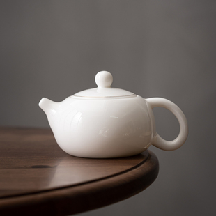 羊脂玉白瓷西施壶功夫茶具家用手工大号茶壶过滤陶瓷泡茶器单壶