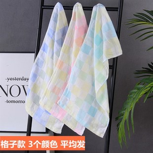 薄款 6条 儿童纱布毛巾家用洗脸洗澡童巾幼儿园宝宝长方形毛巾