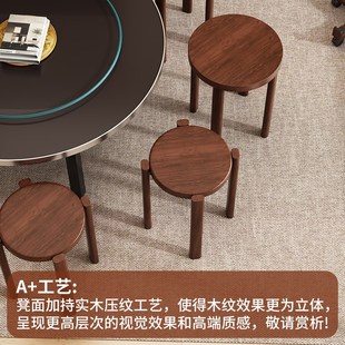 实木凳子可叠放圆凳家用茶几叠叠乐备用餐桌板凳收纳万向滑轮椅子