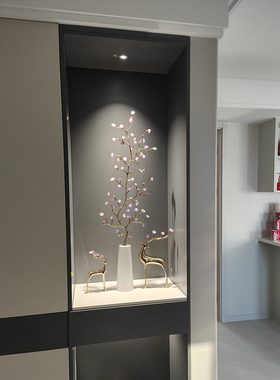 招财紫水晶发财树摆件客厅玄关电视柜旁细长高型款轻奢高档装饰品