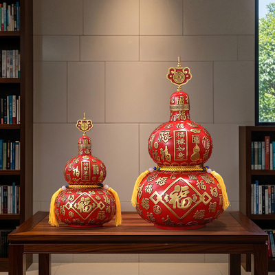 黄铜百福葫芦摆件家居玄关办公室装饰品工艺品乔迁新居开业礼品