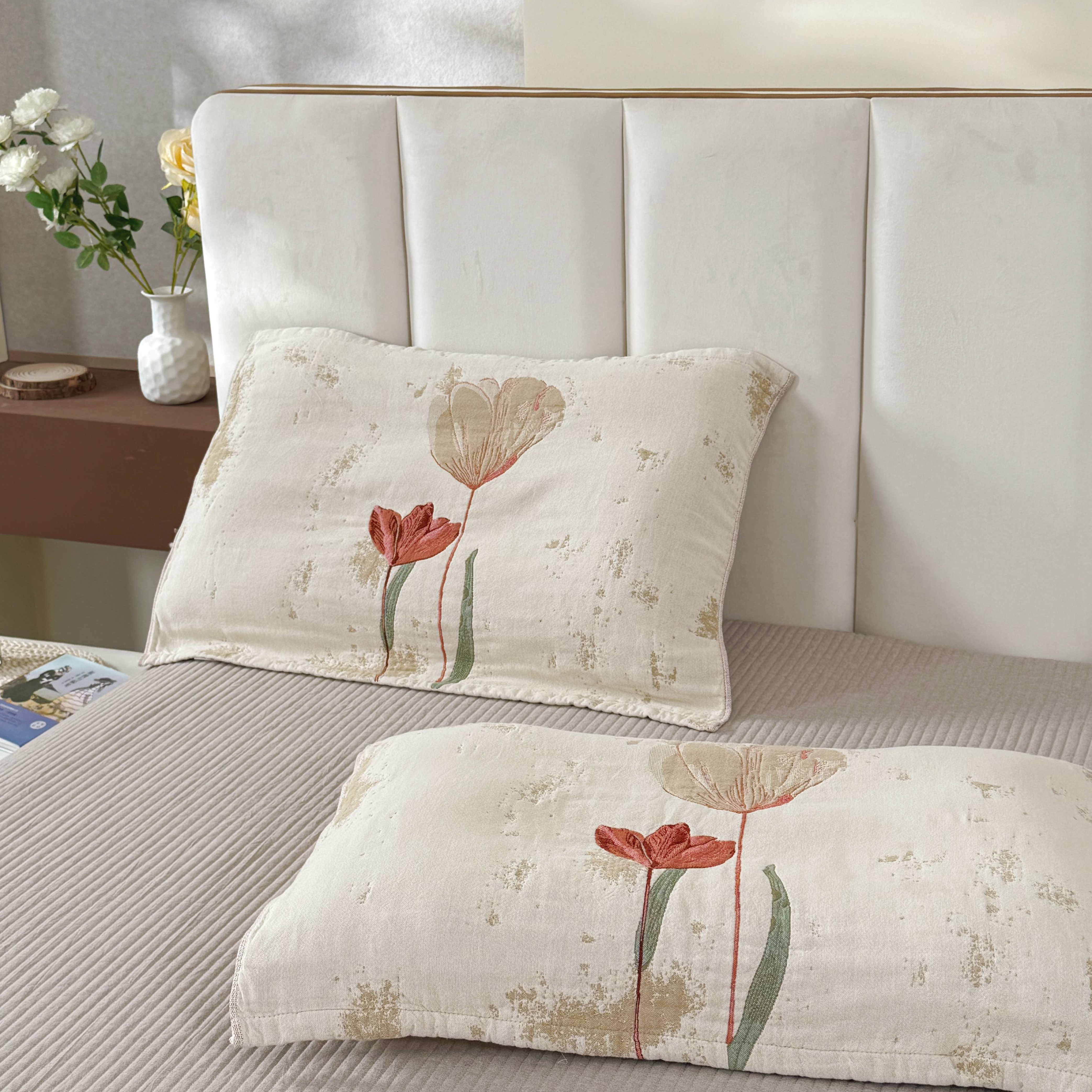 【12月5日13点开卖】无季•A类100%新疆棉四层纱色织提花枕巾！