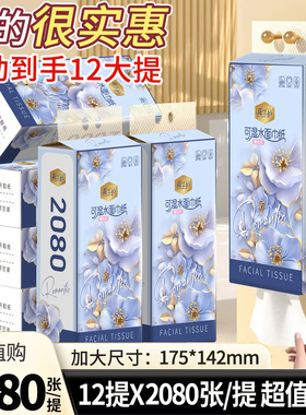 花之护12大提悬挂式纸巾家用卫生纸餐巾纸厕纸整箱擦手纸巾实惠装