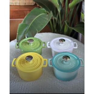 三厦14CM珐琅铸铁锅迷你进口瓷釉珐琅小锅不粘锅多功能炖炒煲汤