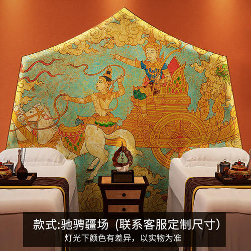 定制东南亚泰式皇宫背景墙壁画