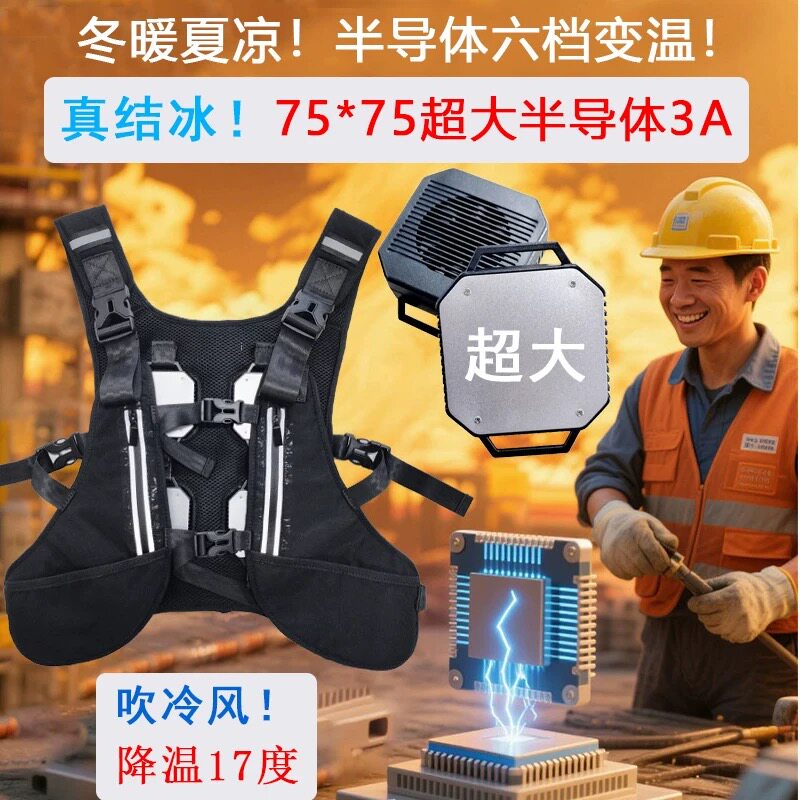 半导体制冷降溫馬甲冷暖空调服黑科技防暑防寒工作服骑行钓鱼背心