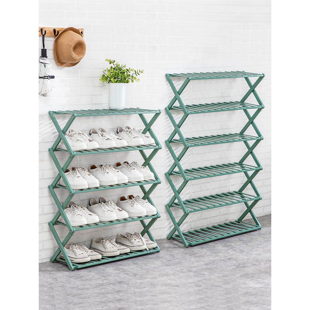 鞋架子简易家用门口经济型宿舍多层竹子鞋柜免安装可折叠收纳鞋架