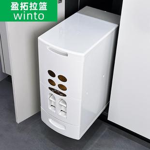 米桶拉篮厨房内置米箱米缸家用抽拉式 橱柜嵌入式 米面箱储米柜计量