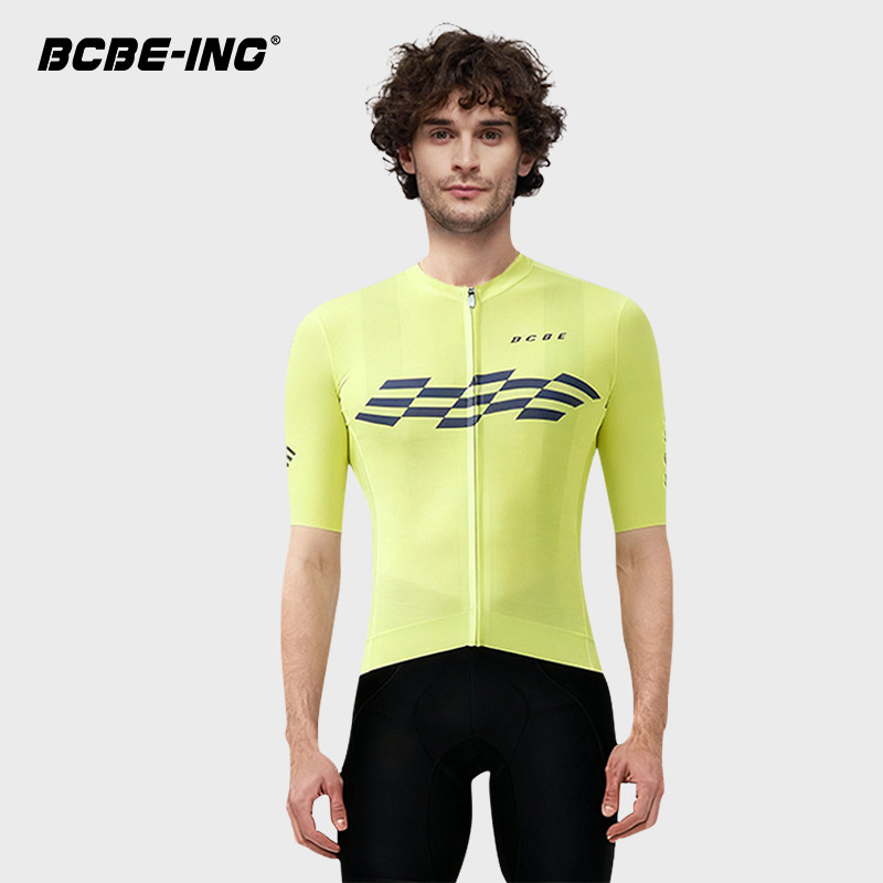 BCBE-ING骑行服短袖专业竞技车队公路自行车印花速干透气上衣男士