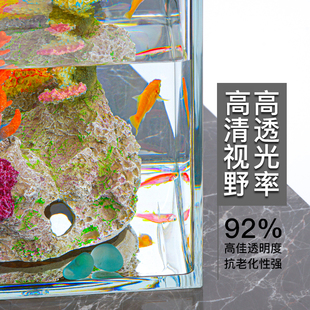 亚克力方形鱼缸透明防摔防爆塑料小型桌面非玻璃正方形儿童客厅