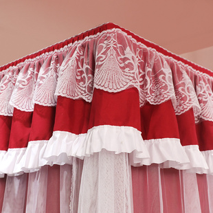 四柱宫廷蚊帐遮光双层床幔家用公主风挡风轨道1.5m1.8/2.0米床帘