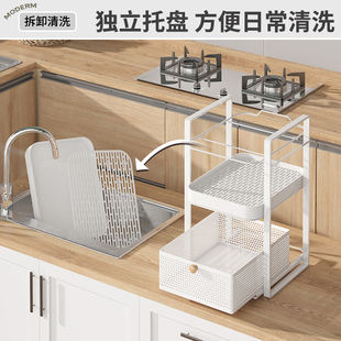 水杯茶杯置物架客厅茶具多层沥水家用桌面防尘玻璃杯收纳架 抽拉式