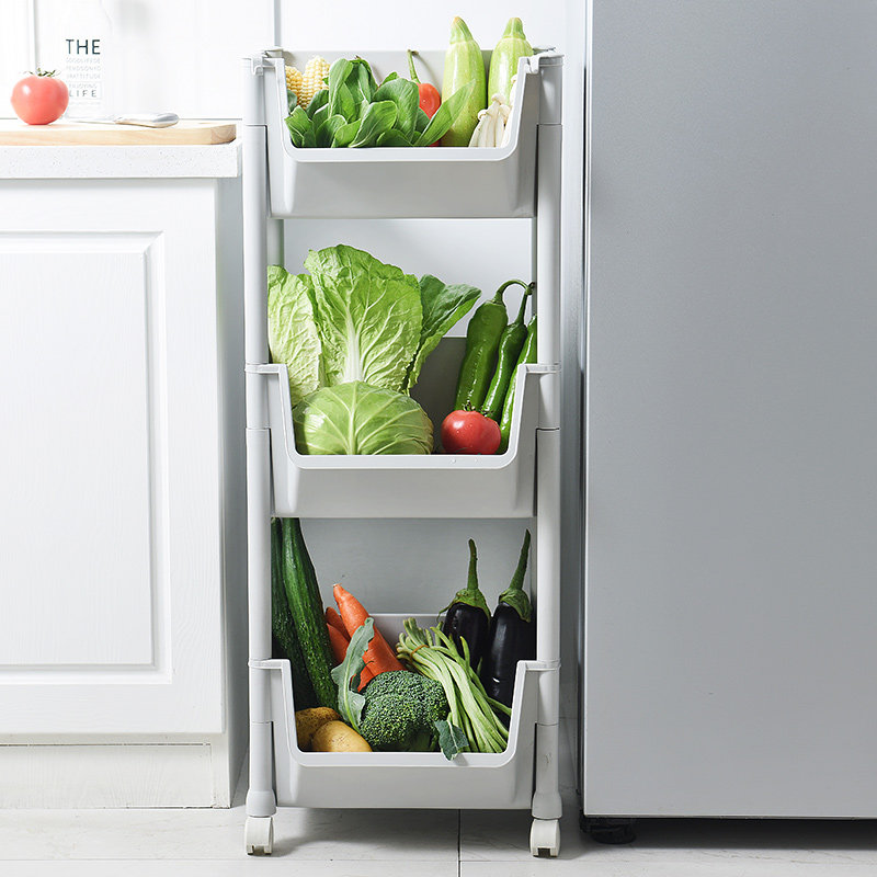 厨房蔬菜置物架收纳筐落地式w多层塑料家用大全用品菜架菜篮子架