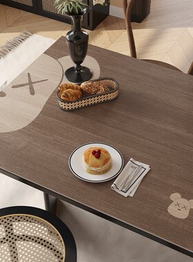 仿实木纹理防水防油餐垫桌垫原木质感桌面保护垫PRVC皮革免洗可擦