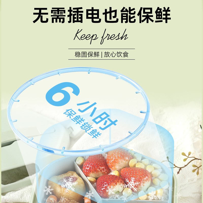 2025新款无线加热饭盒可充电带保温便当盒饭菜神器上班族自热分格