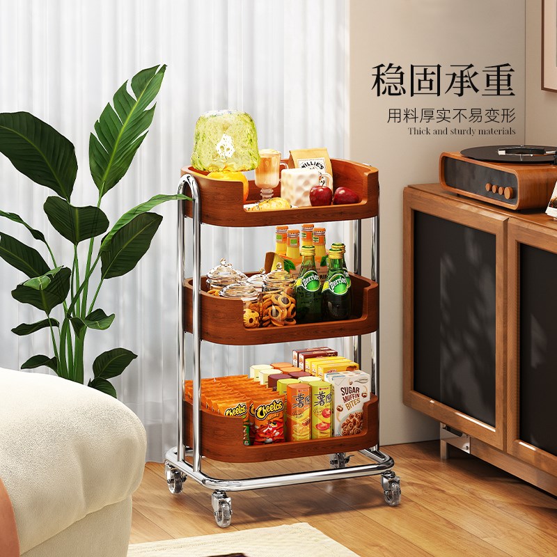 中古移动边几家用多功能置物架子小推车客厅沙发零食厨房果蔬收纳
