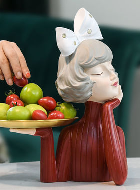 北欧轻奢泡泡女孩摆件乔迁结婚礼物玄关客厅电视柜桌面家居装饰品