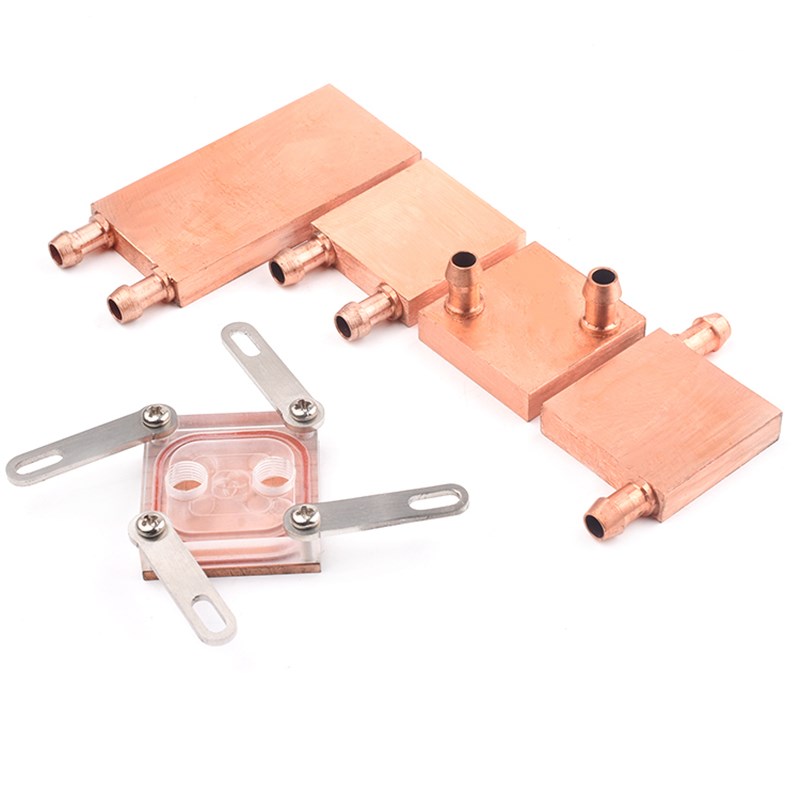 水冷头40*40 40*80 吸热液冷模具水冷CPU半导体制冷片散热器 紫铜