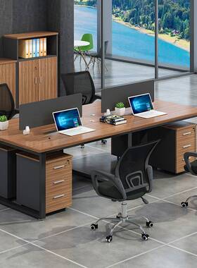 昆明职员员工四人位办公桌椅x组合职工办公室白色工位办公作桌卡