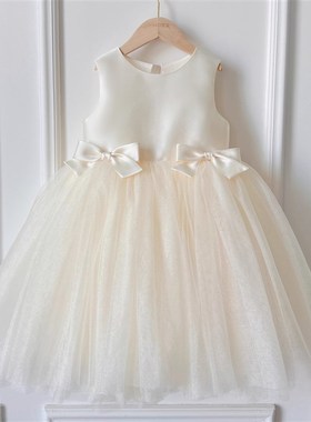 宝宝女童公主裙连衣裙蓬蓬裙婚纱夏儿童花童周岁生日钢琴演出礼服