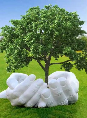 抽象手模型摆件大型玻璃钢雕塑户外园林景观校园广场小区绿化装饰