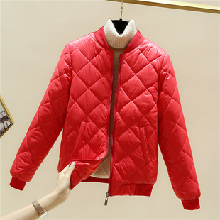 轻薄羽绒棉服女短款2021冬季新款韩版修身小棉衣夹克棒球棉袄外套
