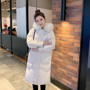 羽绒棉服2023女中长款韩版宽松加厚冬季棉N衣外套大毛领女式夹克