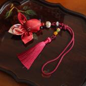 宋锦艾草香囊荷包刺绣迷你金鱼随身挂件香包创意本命年红色小礼物