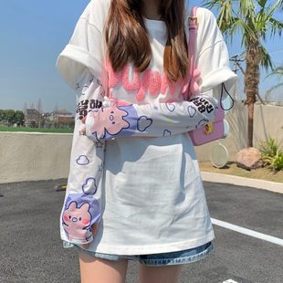 套手袖 ins可爱骑车手套护臂夏季 冰丝可调节女袖 开车防晒冰袖 薄款