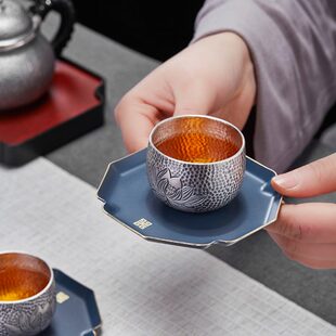 高档杯垫托壶功夫茶具配件杯垫合金家用茶托小茶盘小号干泡台托壶