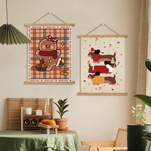 饰画客厅节画餐厅儿童房壁挂圣诞日挂毯店卡通咖啡ins 卧室挂布装