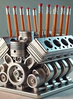 新品pen hol for v8 engine v8发动机汽车发动机缸体笔筒装饰摆件