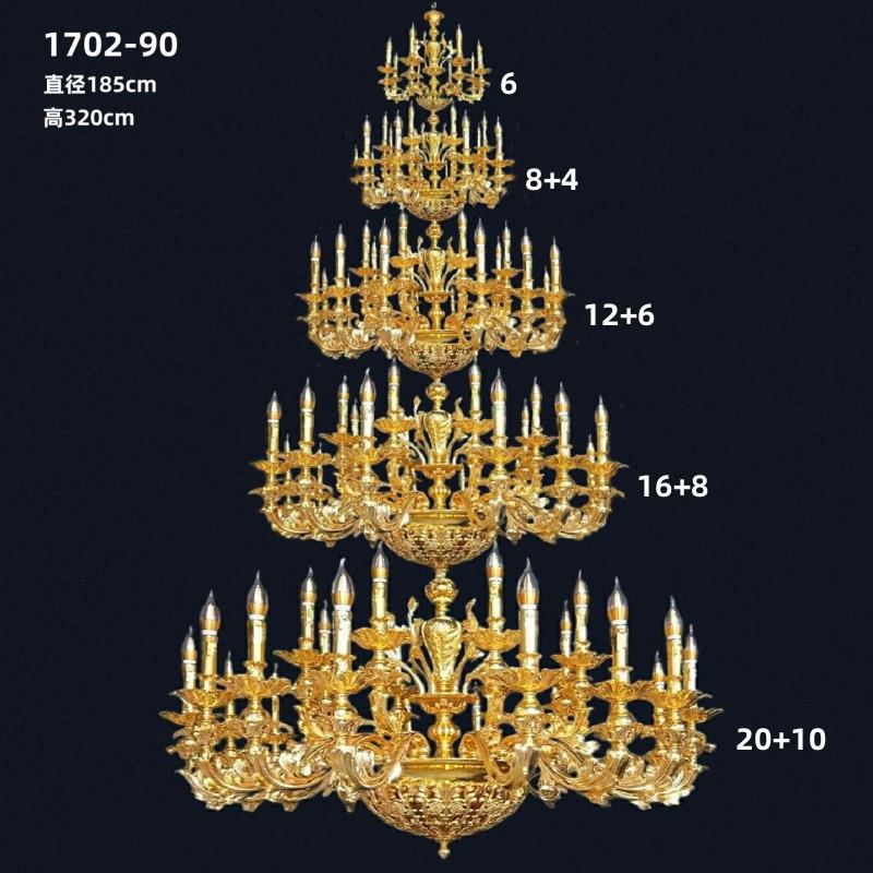 法式蜡烛吊灯别墅客厅卧室欧式锌合金吊灯酒店会所展厅灯具