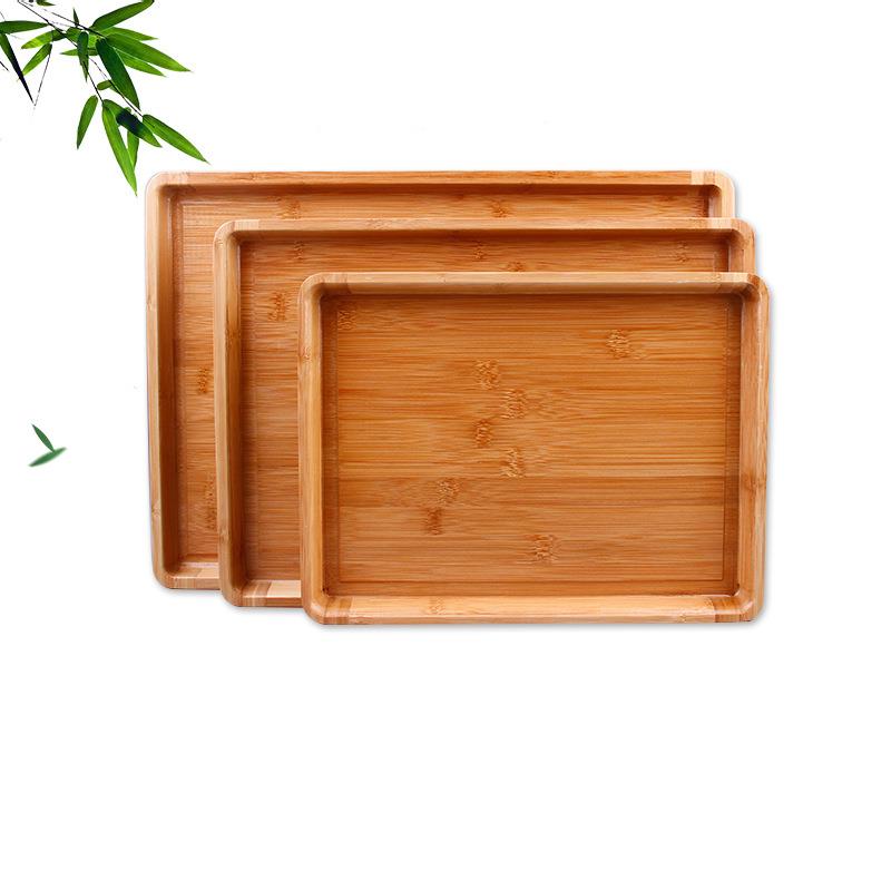 圆角竹木托盘家用餐具茶具茶盘餐厅酒店面包奶酪实木托盘