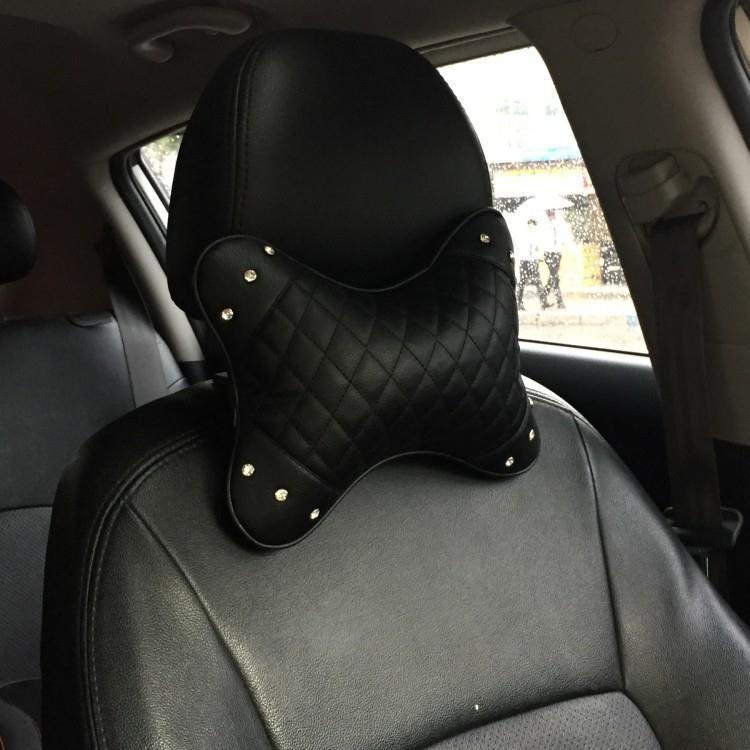 汽车头枕靠枕护颈枕腰靠抱枕 车用枕头镶钻皇冠头枕车用四季通用