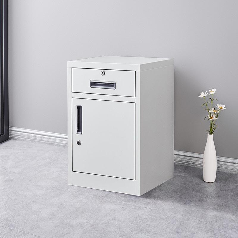 家用钢制收纳矮柜办公室文件铁皮档案柜桌下抽屉式落地小型资料柜