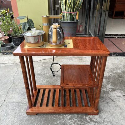 红木小茶桌刺猬紫檀移动带轮茶水车花梨木电磁炉烧水架中式茶水柜
