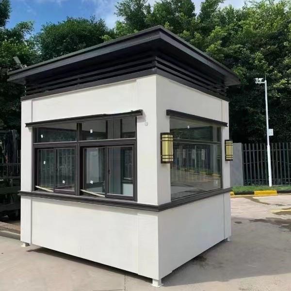 真石漆岗亭厂家小区厂区大门保安值班岗亭钢结构门卫执勤休息岗亭