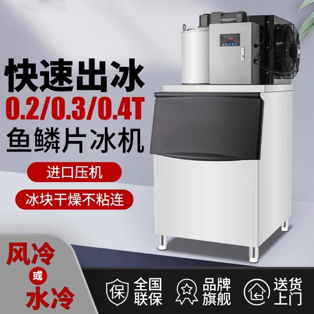 跨境片冰机商用200-500kg超市制冰机海鲜自助餐火锅店冰片机