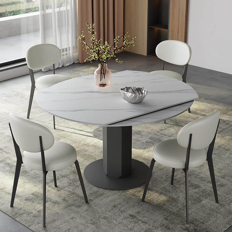 旋转伸缩岩板餐桌现代简约客厅方桌可变圆桌1.2米意式小户型饭桌,住宅家具,岩板餐桌,淘宝优惠券,粉丝福利购,淘宝优惠卷