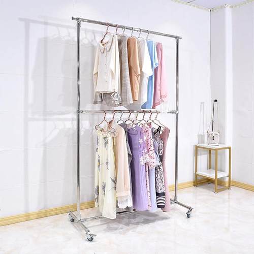 双层龙门架不锈钢童装架围巾架服装货架面料展示架服装店衣架落地