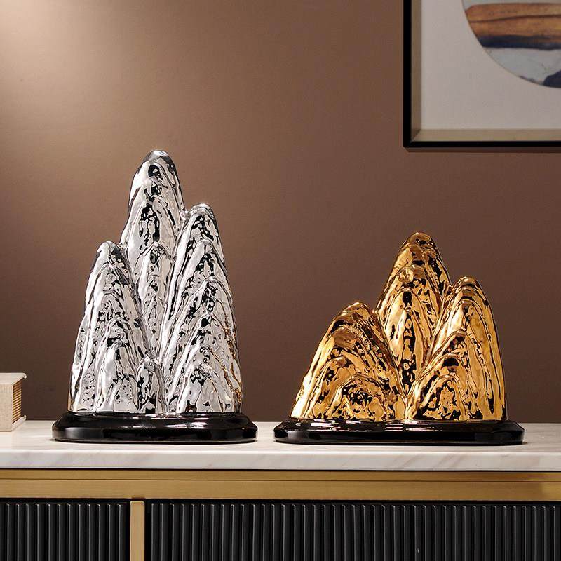 新中式金山银山摆件招财客厅玄关隔断酒柜电视柜办公室工艺礼品摆,家居饰品,桌面摆件,淘宝优惠券,粉丝福利购,淘宝优惠卷