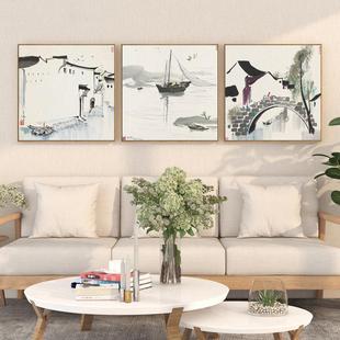 吴冠中装饰画 画江南水乡新中式客厅沙发背景墙壁画 画茶室禅意水