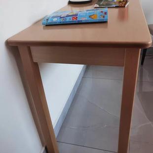 定制榉木直脚桌书桌小台子方形实木多功能学习桌原木风电脑儿童桌