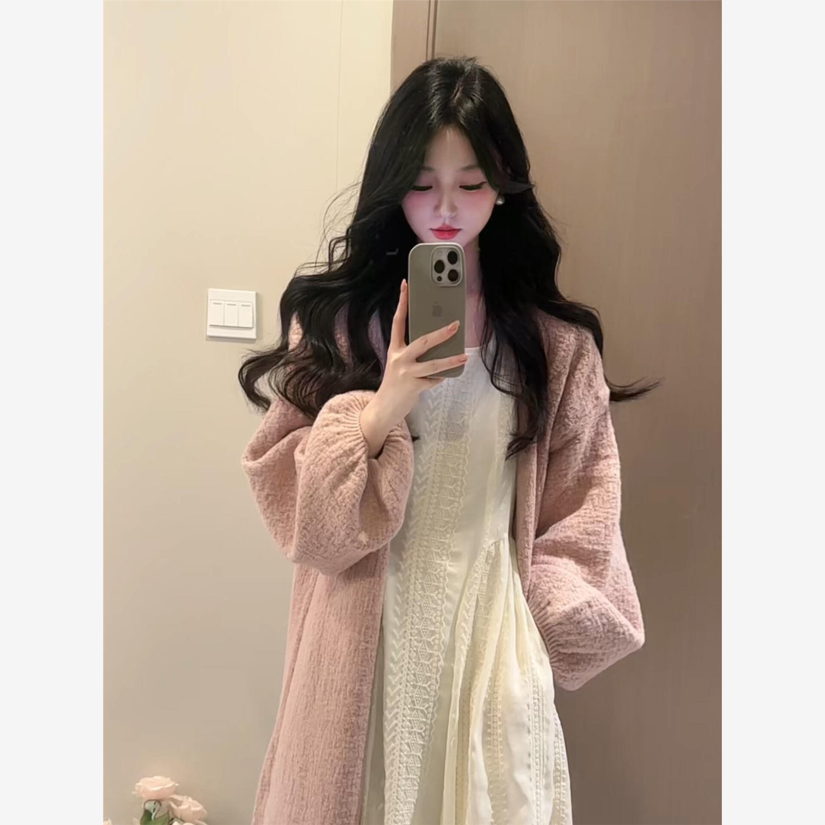 秋季长袖连衣裙套装韩版长裙女